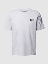 T-shirt z detalem z logo model ‘Croco Flock’ od Lacoste Szary - 35