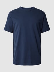 T-Shirt mit geripptem Rundhalsausschnitt von Marc O'Polo Blau - 36