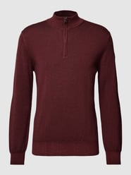 Gebreide pullover van lanawol met ritssluiting van Paul & Shark Rood - 37
