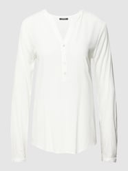 Blusenshirt mit kurzer Knopfleiste von Montego Beige - 10