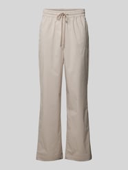 Wide Leg Stoffhose mit Label-Stitching Modell 'RATON' von PEGADOR Beige - 13