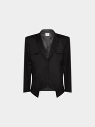 Blazer mit Paspeltaschen von VETEMENTS Grau / Schwarz - 37