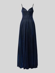 Połyskująca sukienka wieczorowa z dekoltem w serek od LUXUAR FASHION - 36