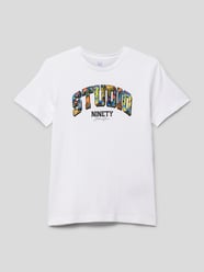 T-Shirt mit Motiv-Print Modell 'BOOSTER' von Jack & Jones Weiß - 34
