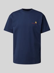 T-Shirt mit Label-Stitching Modell 'American' von Carhartt Work In Progress Blau - 43