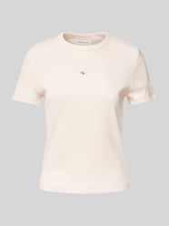 T-Shirt mit Label-Detail von Calvin Klein Jeans Pink - 18