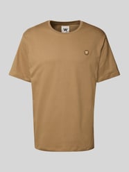 T-shirt met logobadge, model 'Ace' van Wood Wood Beige - 25