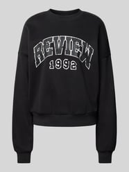 Sweatshirt mit Label-Print von Review Schwarz - 5