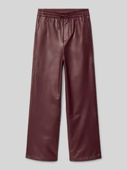 Wijde broek met kunstleerlook van s.Oliver RED LABEL Bordeaux - 1