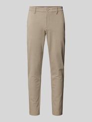 Slim fit stoffen broek met riemlussen, model 'MARK' van Only & Sons Beige - 8