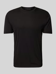 T-Shirt mit geripptem Rundhalsausschnitt Modell 'GILBERD' von Drykorn Schwarz - 5