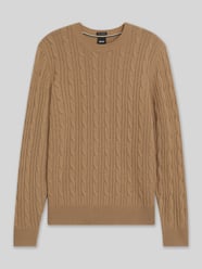 Regular fit gebreide pullover van een mix van scheerwol en kasjmier, model 'HETICO van BOSS Beige - 20