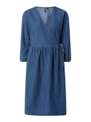 Wikkeljurk van denim, model 'Chope'  van Pieces Blauw / turquoise - 23