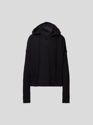 Hoodie mit V-Ausschnitt von Greg Lauren Grau / Schwarz - 31