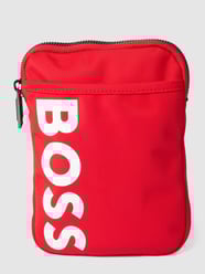 Schoudertas met labelprint, model 'Catch_Phone pouch' van BOSS Rood - 10