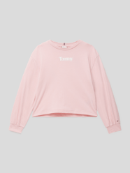 Shirt met lange mouwen en labelprint, model 'Timeless' van Tommy Hilfiger Teens Roze - 47