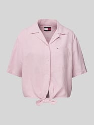 Relaxed Fit Hemdbluse aus Baumwoll-Leinen-Mix von Tommy Jeans Pink - 34