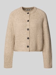 Gebreid jack van alpacawol met rolzoom van Marc O'Polo Beige - 31