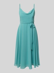 Knielanges Cocktailkleid mit Bindegürtel von Jake*s Cocktail - 6