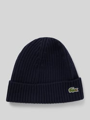 Beanie in Strick-Optik von Lacoste Blau - 40