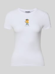 t-shirt o kroju slim fit z nadrukiem z logo od REVIEW - 21