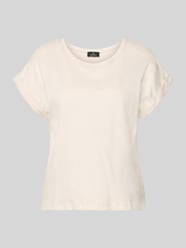 T-shirt z przyszytym podwinięciem rękawów od monari - 28