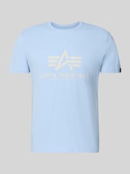 T-shirt z detalem z logo model 'BASIC' od Alpha Industries - 4