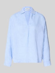 regular fit linnen blouse met V-hals van Christian Berg Woman - 5