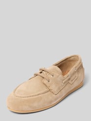 Bootschoenen van leer, model 'SAILING SHOE' van Tamaris Beige - 36