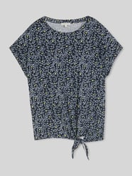 T-shirt o kroju regular fit z mieszanki bawełny z detalem w formie węzła od Tom Tailor - 18