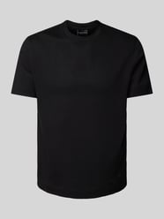 T-Shirt mit geripptem Rundhalsausschnitt von Emporio Armani Schwarz - 3