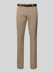 Regular Fit Chino mit Gürtel von Lindbergh Beige - 44