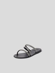 Pantoletten mit Strasssteinbesatz von Ancient Greek Sandals Grau / Schwarz - 24