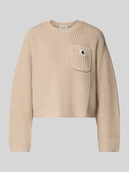 Cropped Strickpullover mit Brusttasche von Carhartt Work In Progress Beige - 9