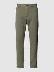 Slim fit stoffen broek met steekzakken  van Lindbergh Groen - 13