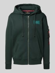 Sweatjacke mit Logo-Patch und Känguru-Tasche von Alpha Industries - 18