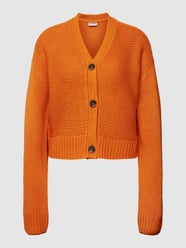 Gebreid jack met V-hals, model 'JENSEN' van Noisy May Oranje - 45