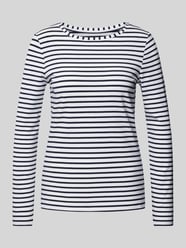 Longsleeve mit U-Boot-Ausschnitt Modell 'SUMIKO' von Oui Blau - 11