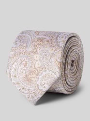 Zijden stropdas met logopatch (7 cm) van J.Ploenes Beige - 4