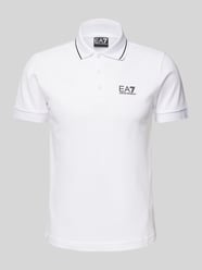 Slim Fit Poloshirt mit Label-Print Modell 'TRAIN CORE' von EA7 Emporio Armani Weiß - 35