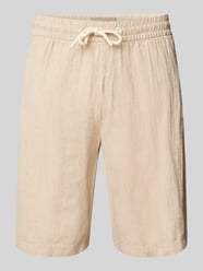Regular Fit Leinenshorts mit Tunnelzug Modell 'MORGAN' von Blend Beige - 22