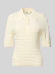 Poloshirt aus Viskose-Mix mit kurzer Knopfleiste von Gestuz Beige - 20