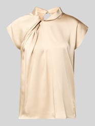 Blusentop aus Satin mit Knotendetail Modell 'Fleur Drapy' von Neo Noir Beige - 6