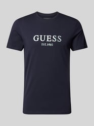 T-Shirt mit Label-Print von Guess Blau - 1