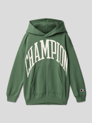 Bluza z kapturem i nadrukiem z logo model ‘Rochester’ od CHAMPION Zielony - 19