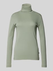 Longsleeve mit geripptem Rundhalsausschnitt Modell 'Rolli' von QS Grün - 27