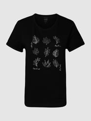 T-Shirt mit floralem Print von Tom Tailor Schwarz - 23