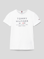 T-Shirt mit Label-Print von Tommy Hilfiger Kids Weiß - 30