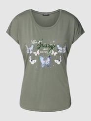 T-Shirt mit Viskose-Anteil und Paillettenbesatz von Montego Grün - 11