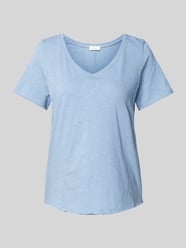 T-Shirt mit V-Ausschnitt von s.Oliver RED LABEL Blau - 37